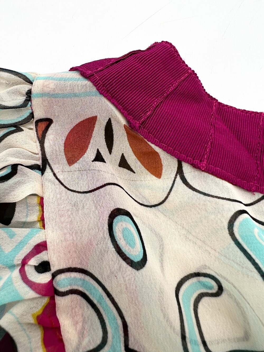 Nicole by Nicole Miller Shirt Womens 8 Multicolor Blouse Sheer Round Neck * - Picture 5 of 8